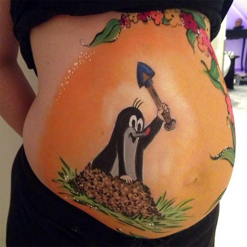 Belly Painting Maulwurf
