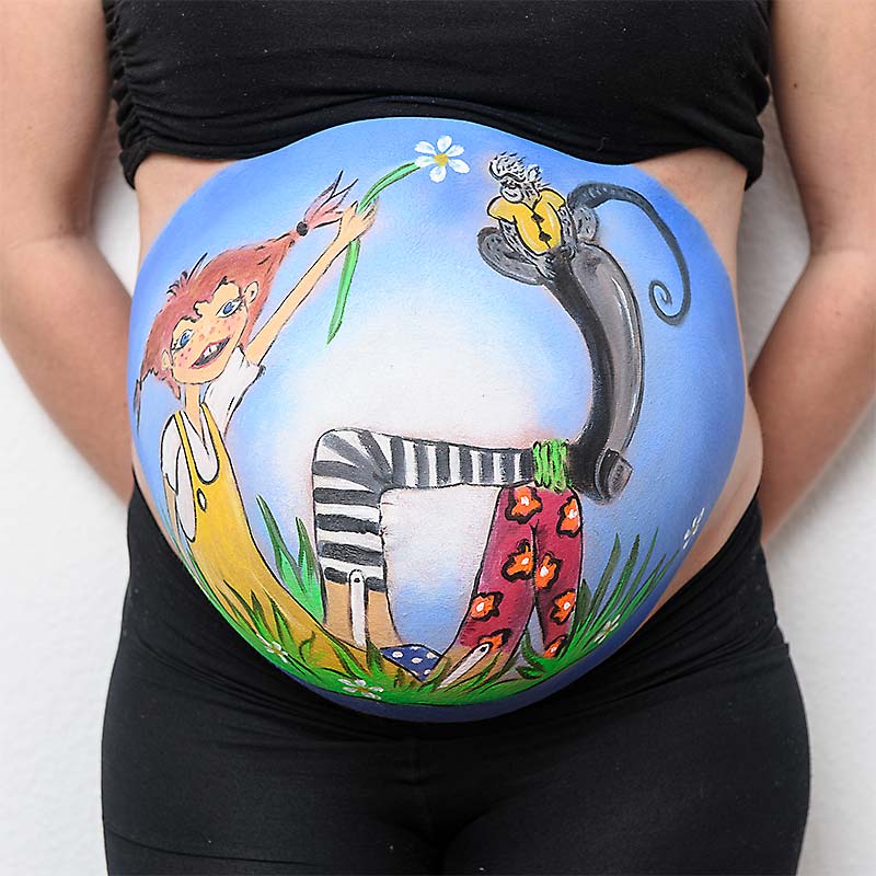 07 Belly Painting Pippi Langstrumpf
