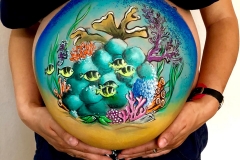 Belly Painting Pippi Fische
